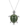 Thumbnail Image 1 of Nephrite Jade Turtle Necklace Sterling Silver 18"