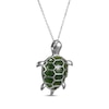 Thumbnail Image 2 of Nephrite Jade Turtle Necklace Sterling Silver 18"