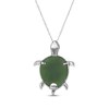 Thumbnail Image 3 of Nephrite Jade Turtle Necklace Sterling Silver 18"