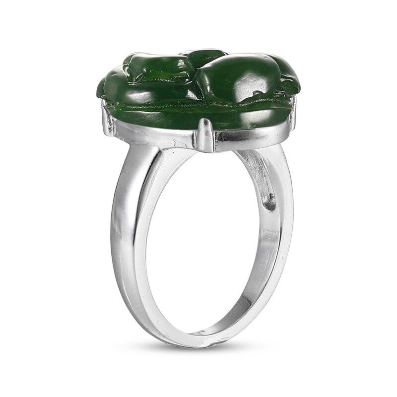 Main Image 2 of Nephrite Jade Ring Sterling Silver