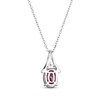 Thumbnail Image 3 of Oval-Cut Garnet & White Lab-Created Sapphire Necklace Sterling Silver 18"