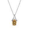 Thumbnail Image 1 of Oval-Cut Citrine & White Lab-Created Sapphire Necklace Sterling Silver 18"
