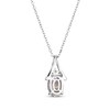 Thumbnail Image 3 of Oval-Cut Citrine & White Lab-Created Sapphire Necklace Sterling Silver 18"