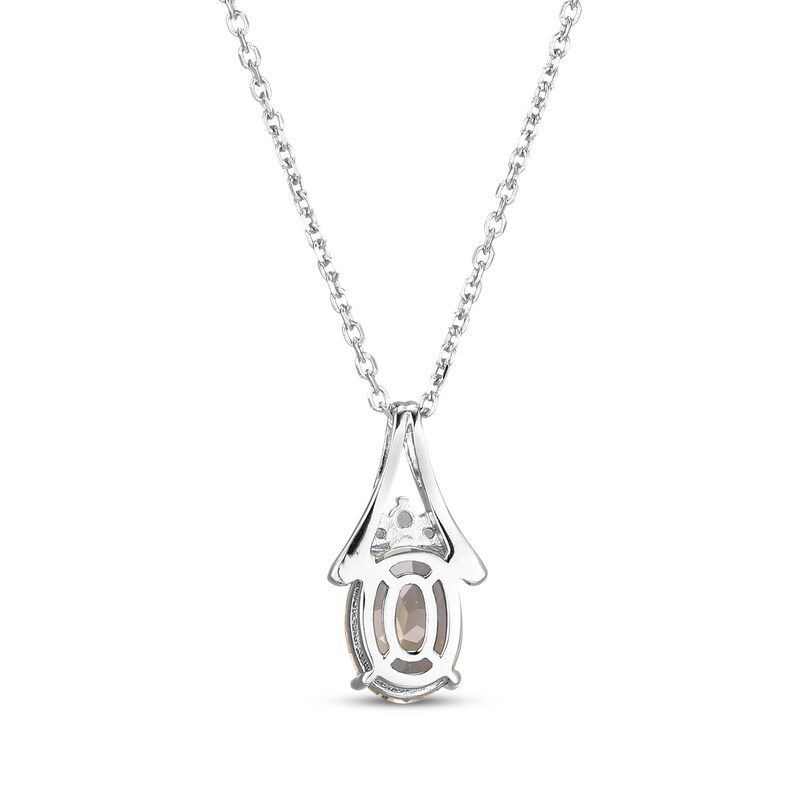 Main Image 3 of Oval-Cut Citrine & White Lab-Created Sapphire Necklace Sterling Silver 18"