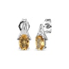 Thumbnail Image 0 of Oval-Cut Citrine & White Lab-Created Sapphire Earrings Sterling Silver