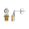 Thumbnail Image 2 of Oval-Cut Citrine & White Lab-Created Sapphire Earrings Sterling Silver