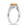 Thumbnail Image 1 of Oval-Cut Citrine & White Lab-Created Sapphire Ring Sterling Silver