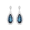 Thumbnail Image 2 of Pear-Shaped London Blue Topaz & White Lab-Created Sapphire Drop Earrings Sterling Silver