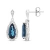Thumbnail Image 3 of Pear-Shaped London Blue Topaz & White Lab-Created Sapphire Drop Earrings Sterling Silver