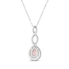 Thumbnail Image 3 of Pear-Shaped Lab-Created Opal & White Lab-Created Sapphire Twist Drop Necklace Sterling Silver 18"