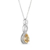 Thumbnail Image 2 of Pear-Shaped Citrine & White Lab-Created Sapphire Twist Drop Necklace Sterling Silver 18"