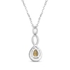 Thumbnail Image 3 of Pear-Shaped Citrine & White Lab-Created Sapphire Twist Drop Necklace Sterling Silver 18"