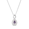 Thumbnail Image 3 of Pear-Shaped Amethyst & White Lab-Created Sapphire Twist Frame Necklace Sterling Silver 18"