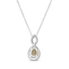 Thumbnail Image 3 of Pear-Shaped Citrine & White Lab-Created Sapphire Twist Frame Necklace Sterling Silver 18"