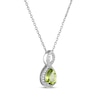 Thumbnail Image 2 of Pear-Shaped Peridot & White Lab-Created Sapphire Twist Frame Necklace Sterling Silver 18"