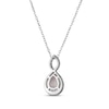 Thumbnail Image 3 of Pear-Shaped Lab-Created Opal & White Lab-Created Sapphire Twist Frame Necklace Sterling Silver 18"