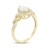 Thumbnail Image 2 of Pear-Shaped Lab-Created Opal & Diamond Twist Ring 1/5 ct tw 10K Yellow Gold