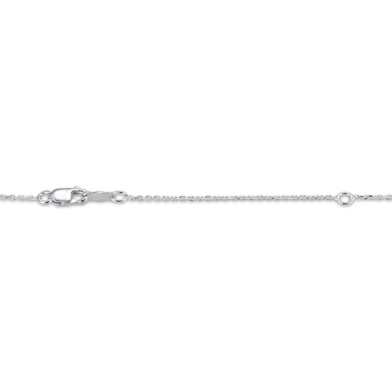 Main Image 4 of Pink Mother-of-Pearl & White Lab-Created Sapphire Flamingo Necklace Sterling Silver 18"