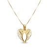 Thumbnail Image 1 of Angel Wings Heart Necklace 14K Yellow Gold 18"