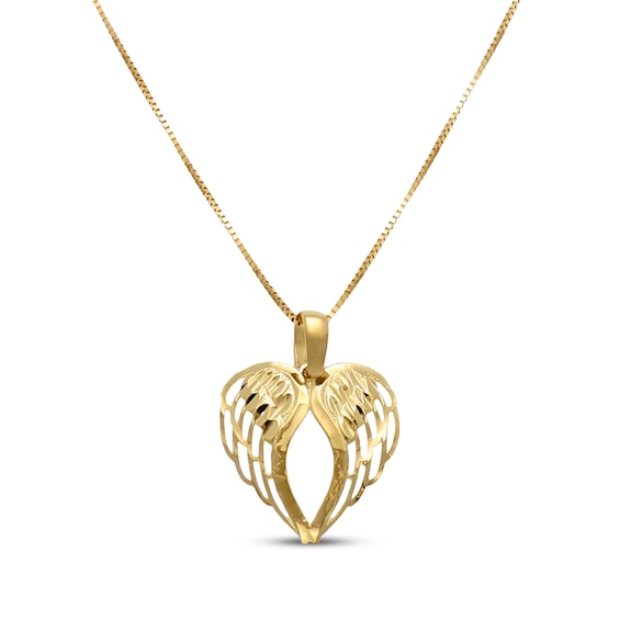 14K Gold Heart with Angel Wings 18 14K Gold Heart with Angel Wings 18