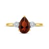 Thumbnail Image 3 of Pear-Shaped Garnet & Diamond Accent Ring 10K Yellow Gold