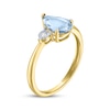 Thumbnail Image 2 of Pear-Shaped Aquamarine & Diamond Accent Ring 10K Yellow Gold