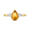 Thumbnail Image 3 of Pear-Shaped Citrine & Diamond Accent Ring 10K Yellow Gold