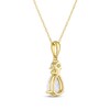 Thumbnail Image 3 of Pear-Shaped Lab-Created Opal & Diamond Accent Necklace 10K Yellow Gold 18"