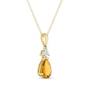 Thumbnail Image 2 of Pear-Shaped Citrine & Diamond Accent Necklace 10K Yellow Gold 18"