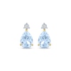Thumbnail Image 2 of Pear-Shaped Aquamarine & Diamond Accent Earrings 10K Yellow Gold