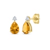 Thumbnail Image 1 of Pear-Shaped Citrine & Diamond Accent Earrings 10K Yellow Gold