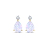 Thumbnail Image 2 of Pear-Shaped Lab-Created Opal & Diamond Accent Earrings 10K Yellow Gold