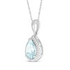 Thumbnail Image 2 of Pear-Shaped Aquamarine Rope Frame Necklace Sterling Silver 18"