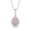 Thumbnail Image 1 of Pear-Shaped Lab-Created Opal Rope Frame Necklace Sterling Silver 18"