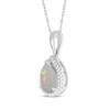 Thumbnail Image 2 of Pear-Shaped Lab-Created Opal Rope Frame Necklace Sterling Silver 18"