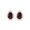 Thumbnail Image 2 of Pear-Shaped Garnet Rope Frame Stud Earrings Sterling Silver
