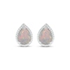 Thumbnail Image 2 of Pear-Shaped Lab-Created Opal Rope Frame Stud Earrings Sterling Silver