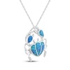 Thumbnail Image 2 of Lab-Created Opal & White Lab-Created Sapphire Crab Necklace Sterling Silver 18"