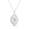 Thumbnail Image 2 of Mother-of-Pearl & White Lab-Created Sapphire Compass Necklace Sterling Silver 18"