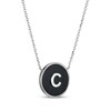Thumbnail Image 2 of Black Agate Letter C Initial Disc Necklace Sterling Silver 18"