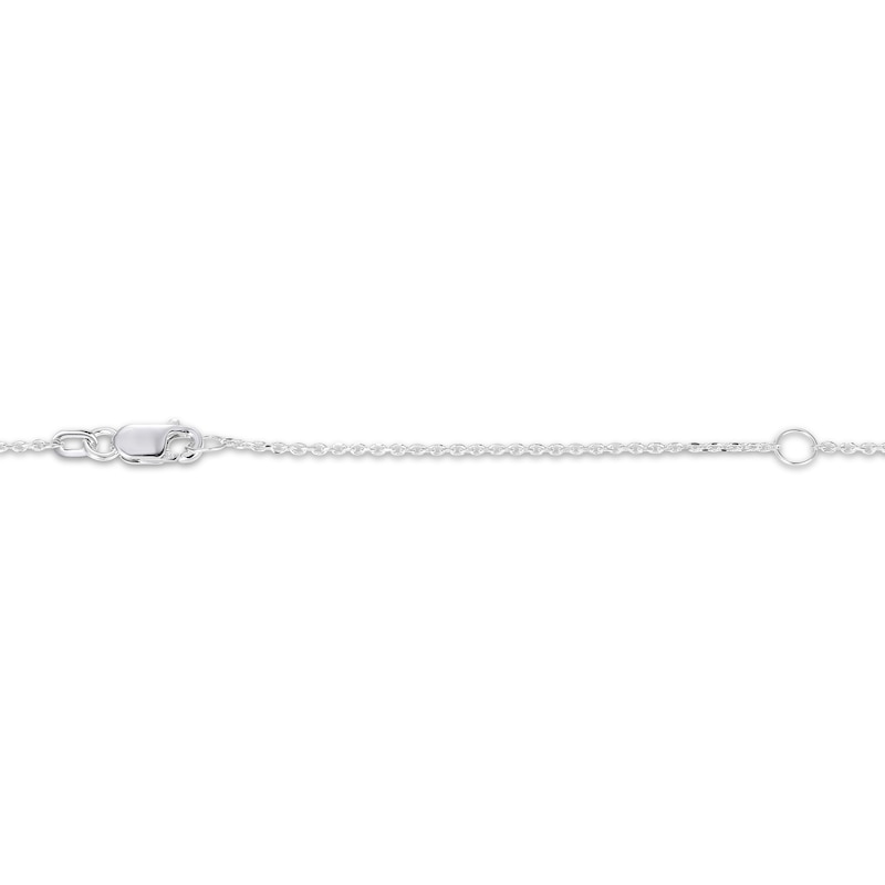 Main Image 4 of Black Agate Letter C Initial Disc Necklace Sterling Silver 18"
