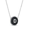 Thumbnail Image 2 of Black Agate Letter D Initial Disc Necklace Sterling Silver 18"