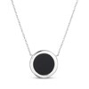Thumbnail Image 3 of Black Agate Letter M Initial Disc Necklace Sterling Silver 18"