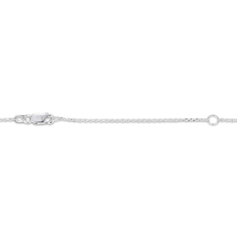 Main Image 4 of Black Agate Letter M Initial Disc Necklace Sterling Silver 18"