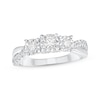 Thumbnail Image 1 of Adore Round-Cut Diamond Three-Stone Engagement Ring 1/2 ct tw Sterling Silver