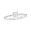 Thumbnail Image 1 of Adore Princess-Cut Quad Diamond Engagement Ring 1/4 ct tw 10K White Gold