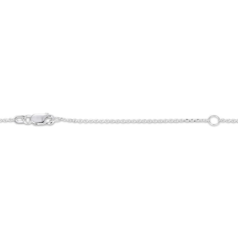 Main Image 4 of Black Agate Letter R Initial Disc Necklace Sterling Silver 18"