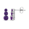 Thumbnail Image 3 of Amethyst Graduated Three-Stone Earrings Sterling Silver