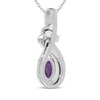 Thumbnail Image 3 of Oval-Cut Amethyst & White Lab-Created Sapphire Swirl Necklace Sterling Silver 18"