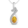 Thumbnail Image 1 of Oval-Cut Citrine & White Lab-Created Sapphire Swirl Necklace Sterling Silver 18"